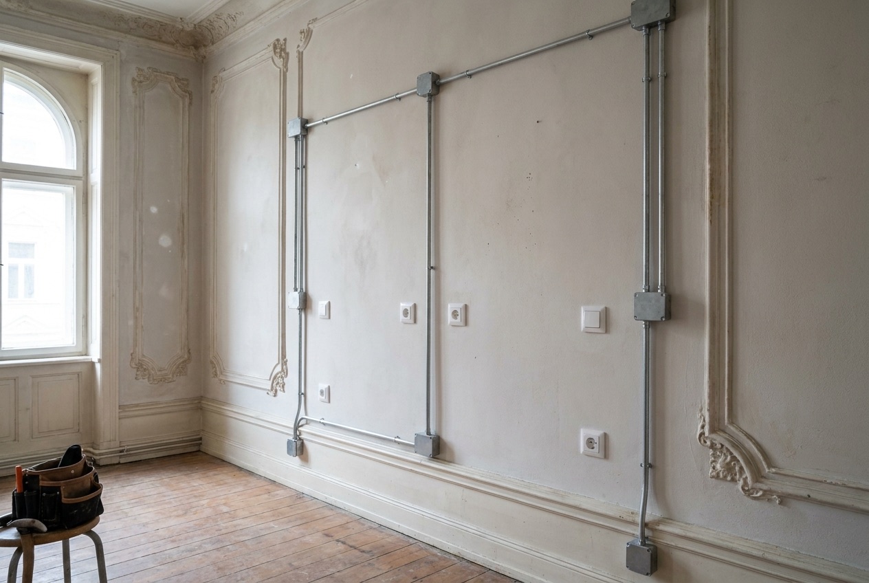 Sanierte Elektroinstallation in einem Frankfurter Altbau